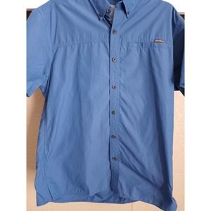 Eddie Bauer Men's Medium Blue Fishing/Hiking Button Down